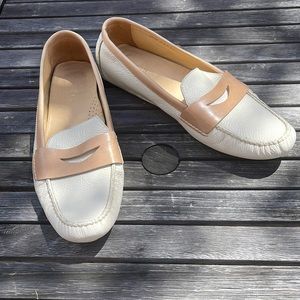Cole Haan Casual Nike Air White Driving Moc Penny Loafers size 10.5
